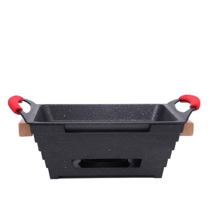 制酒店用品新G款麦饭石烧烤盘94酒精烧烤炉肉烤铝烤盘刻字印LOO