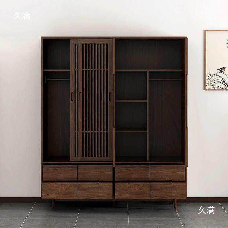新中式柜实木家衣挂用卧室、小户型整体民宿DFY衣橱定制美式现代