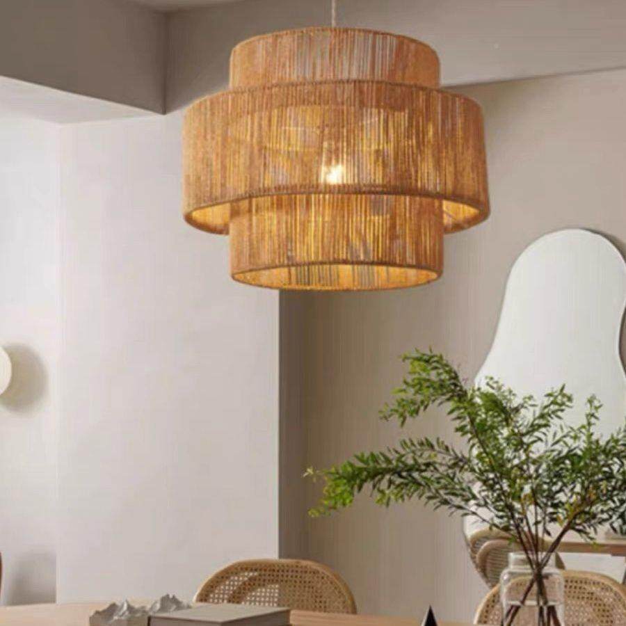 波西米亚复古麻绳吊灯478创室意灯客厅卧日式藤编吊艺手术工编织,家装灯饰光源,智能吊灯,淘宝优惠券,粉丝福利购,淘宝优惠卷