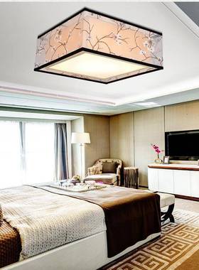 雷朗新中式灯饰客书厅形灯餐厅54003吸顶正灯房灯卧室灯具方布艺