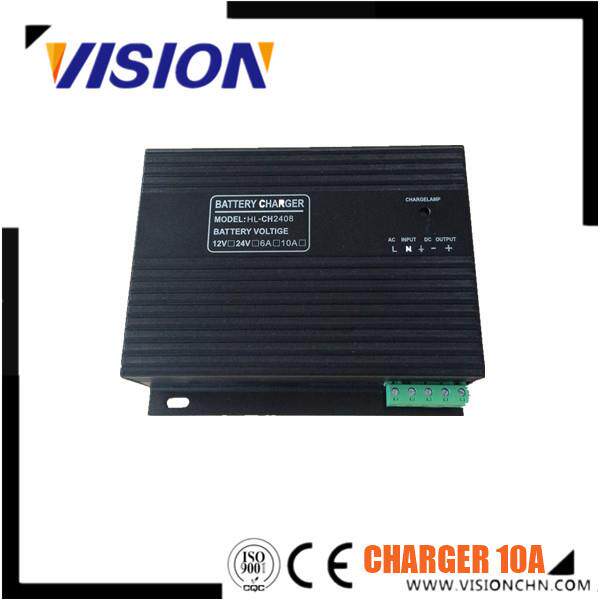 10A发电机组电瓶充电器铅酸蓄电池市电浮充器12V/24V多电压适配