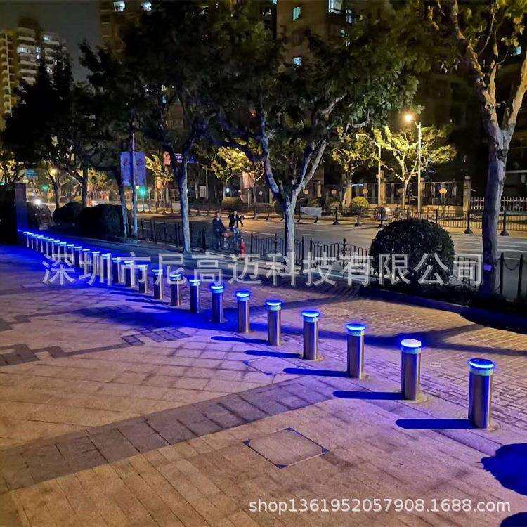 厂家供应带灯手动升降柱公园景观隔离防冲撞止车护柱半自动伸缩桩