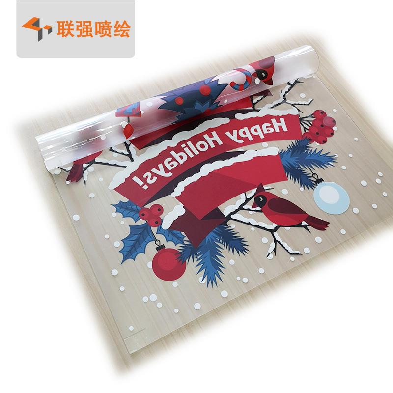 深圳制作UV超透膜喷画 白色透明车贴喷绘 橱窗玻璃超透贴彩白喷画