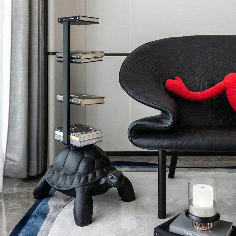 设计师款中古意风龟创书架乌现时代尚客厅艺术感杂志架儿KSE童小