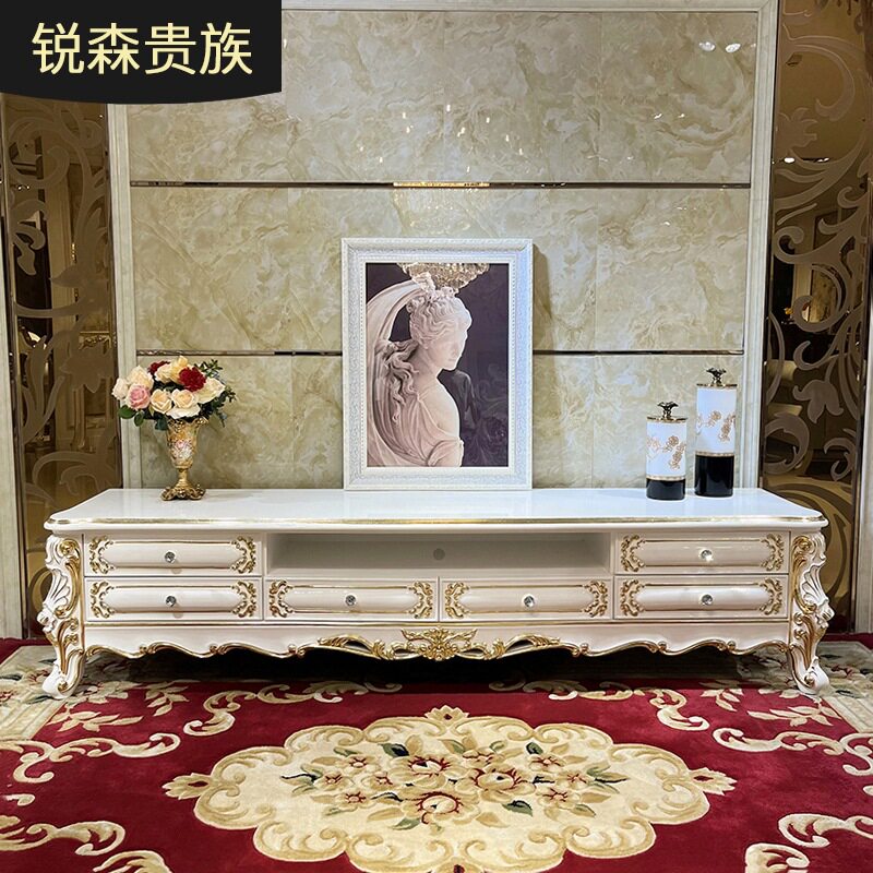 法式实木电视柜客厅小户型储物