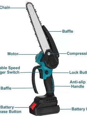 式无刷8寸迷你锯电动修枝锯电电动锯小锂型电手充锯园林伐木97194