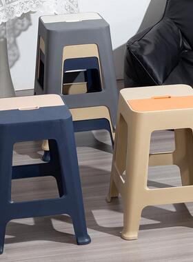 AA特厚A塑料凳可放高凳塑料家用防滑耐用子客73641厅双拼色熟叠料