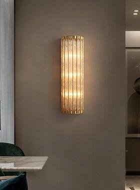 全铜轻奢后房现代ktv走前廊壁灯镜灯板客厅卧室床头样墙BLC壁造型