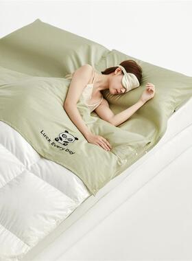 413A类防100纯棉隔旅脏睡袋游酒店隔单脏被套成人宾馆出差双人脏