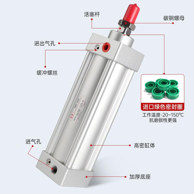 直销174SU标准气缸32x50-40气25-50x0-63x75通用大x推力5气动缸