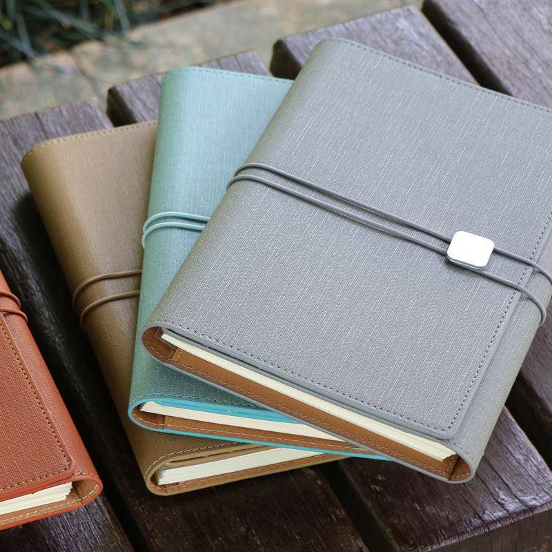 三折页大线笔记本子多功能圈记事本o485PU商务会议活页本印lgo