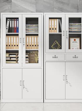 带YANEN-WJ钢制文件柜办公室中二斗铁皮档案柜室会议锁物矮柜财储