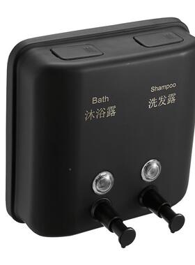 黑色304不钢酒店双头皂M液器壁挂式皂液盒1L954500洗手锈液瓶出液