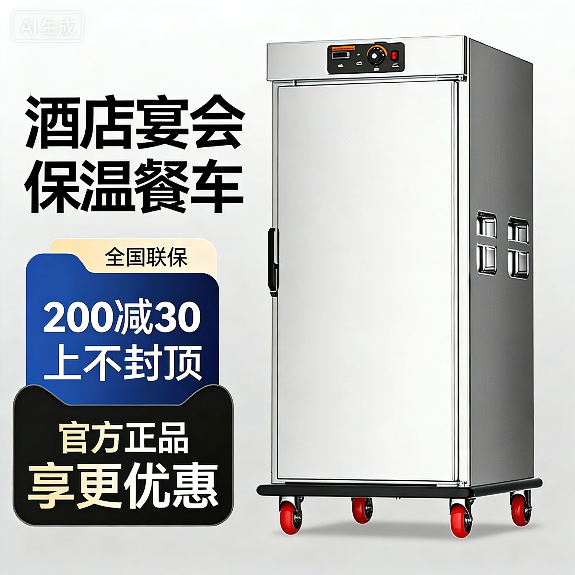 商用宴会保温车商用单双门餐车酒店饭堂移动保温柜餐厅冷藏推车