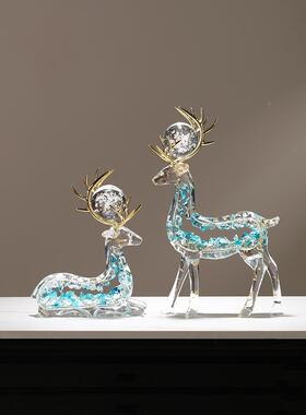 创意居家招财装鹿摆10079146件一对轻奢高室档玄关客厅酒柜电视柜