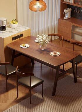 餐桌快WEU餐店加长方形桌椅组合家用商用厚简约原色吃餐饭桌木子