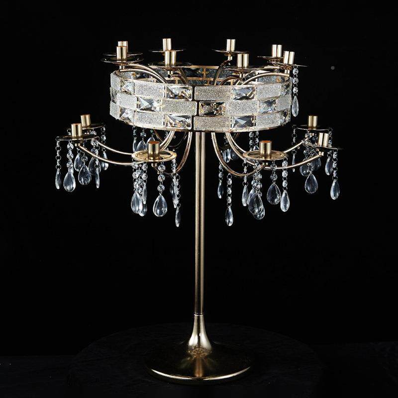 婚道具水晶冰条SLO庆桌花瓶器主桌装饰婚堂欧式铁艺架子礼装饰花