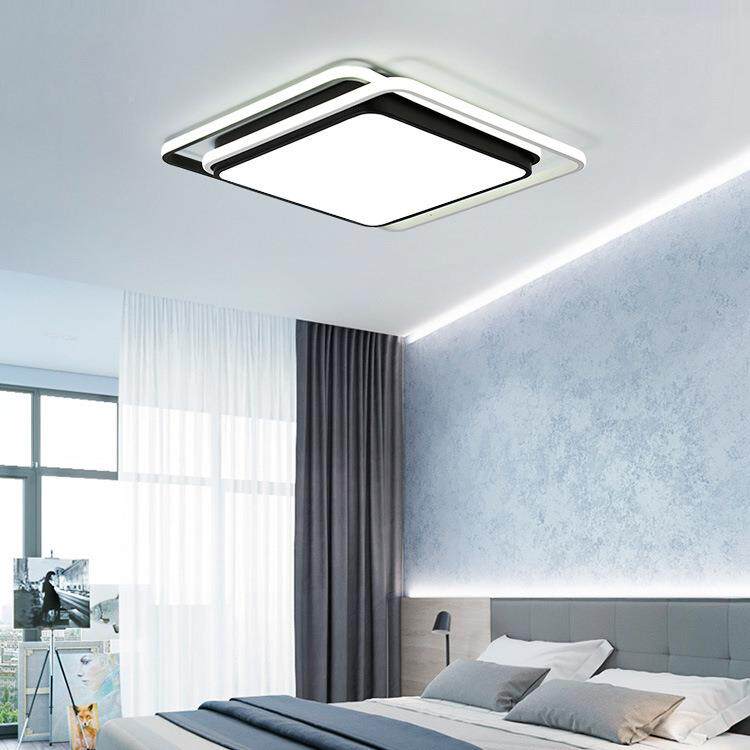 le吸灯中山家装书现顶代简约客厅灯长方形家d用大气创意房主卧室