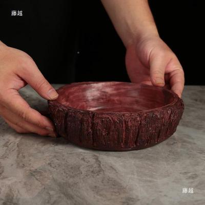 树头刺三鱼海鲜姿造蓝盘子网红餐具GEW高颜文值身摆装饰树脂冰海