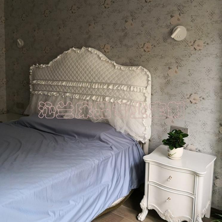 水晶绒弧夹棉加厚F75TSM5H式欧形半圆床头套特大软包床头罩任意规