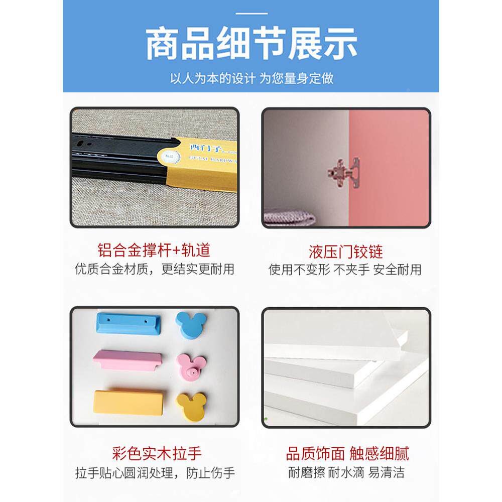 简易木质卡通衣卧童室儿YLC衣橱宝宝收柜纳柜经济挂衣柜五斗柜型