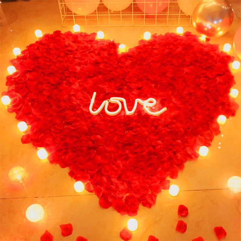 情人节求表假白玫瑰花瓣结婚婚房F776SH78创意装饰七夕婚浪店漫酒