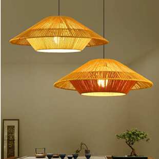 日式吊灯餐厅民宿酒店茶室火锅店韩式吊灯艺术复古麻绳侘寂风灯具