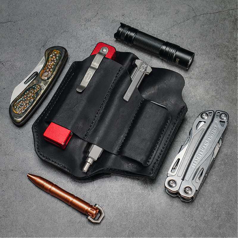 VIPERADE蝰蛇 疯马皮EDC双面工具套 手电筒皮套随身多用装备套PL8