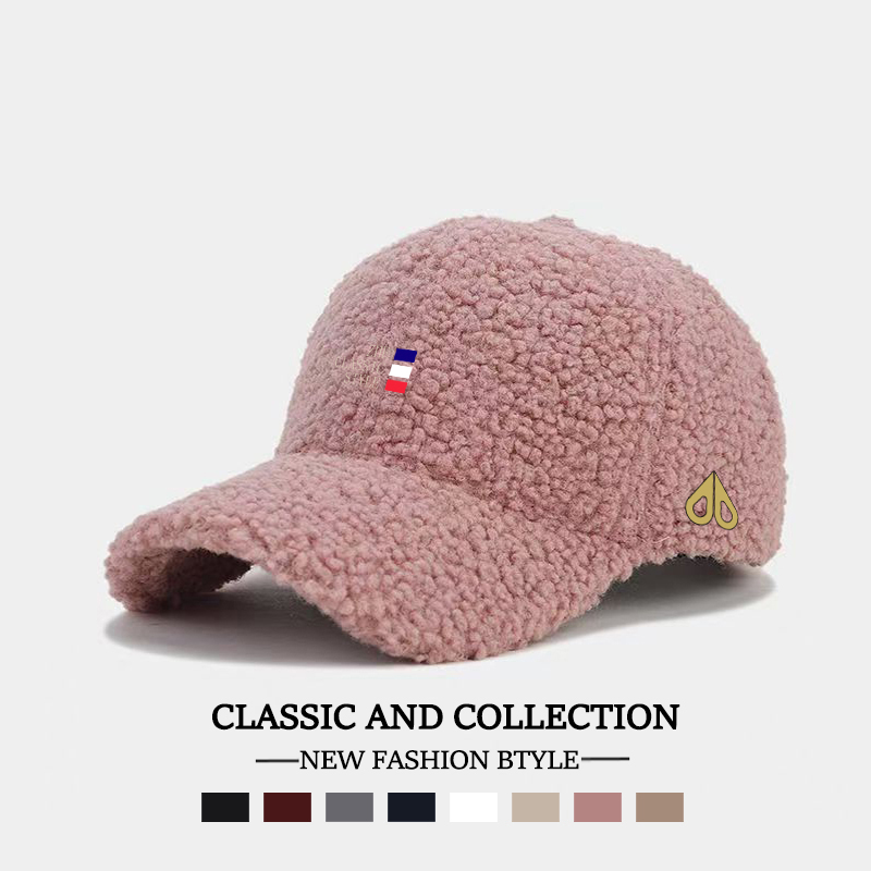 剪刀四季MOOSE韩版时尚休闲百搭秋冬保暖羊羔绒男女同款棒球帽潮