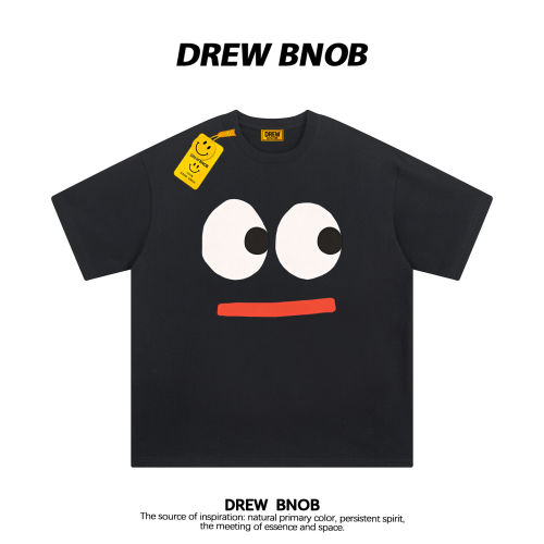 DREWBNOB美式潮牌表情趣味印花短袖t恤男女夏季纯棉宽松情侣半袖