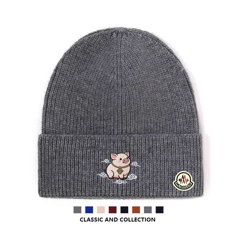 蒙口钢琴【官方直营】猪年限定针织帽男女秋冬保暖护耳毛线帽韩版