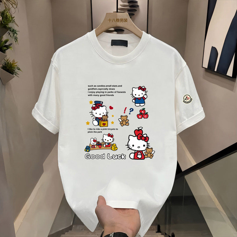 蒙口钢琴【官方直营】蒙口钢琴凯蒂猫卡通印花T恤男女款短袖宽松