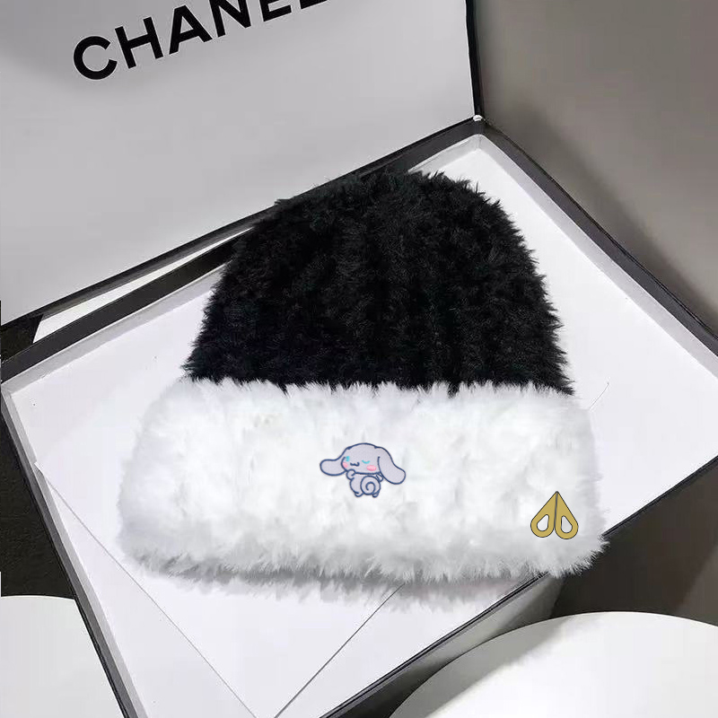 MOOSE时尚卡通毛绒拼接男女同款秋冬保暖百搭休闲护耳帽