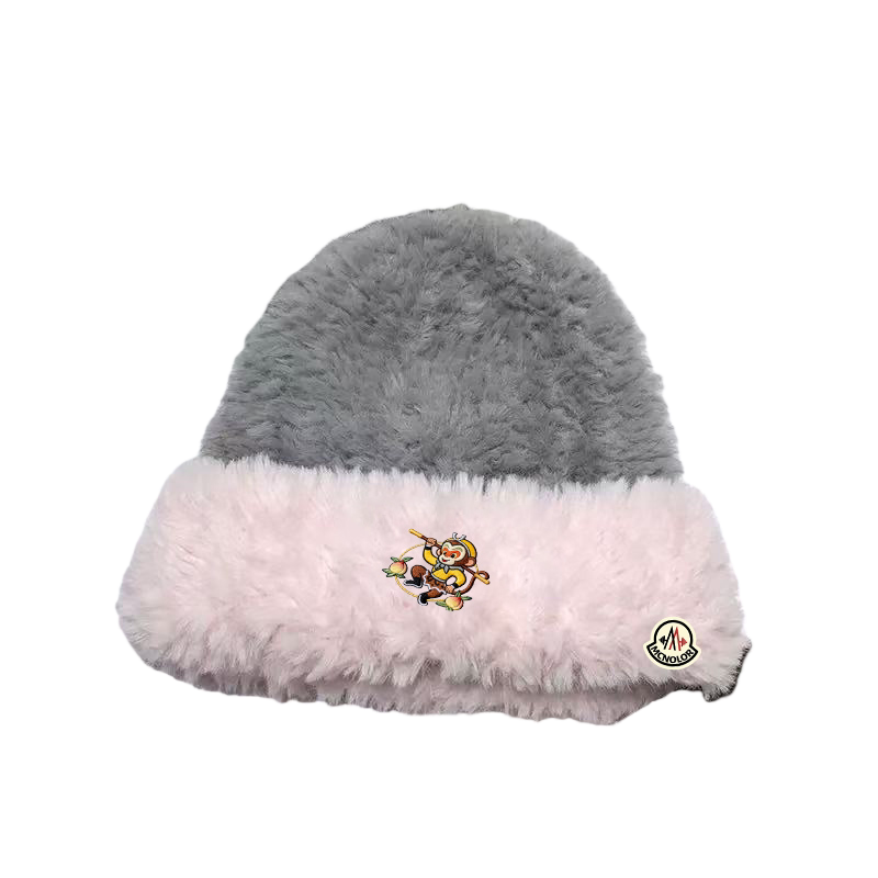 蒙口钢琴【官方直营】毛绒帽猴年限定加厚保暖撞色针织帽百搭护耳