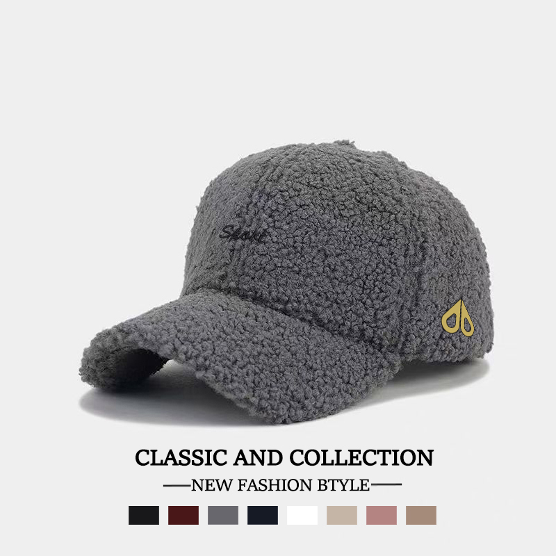 剪刀四季MOOSE韩版时尚简约百搭秋冬保暖羊羔绒男女同款棒球帽潮