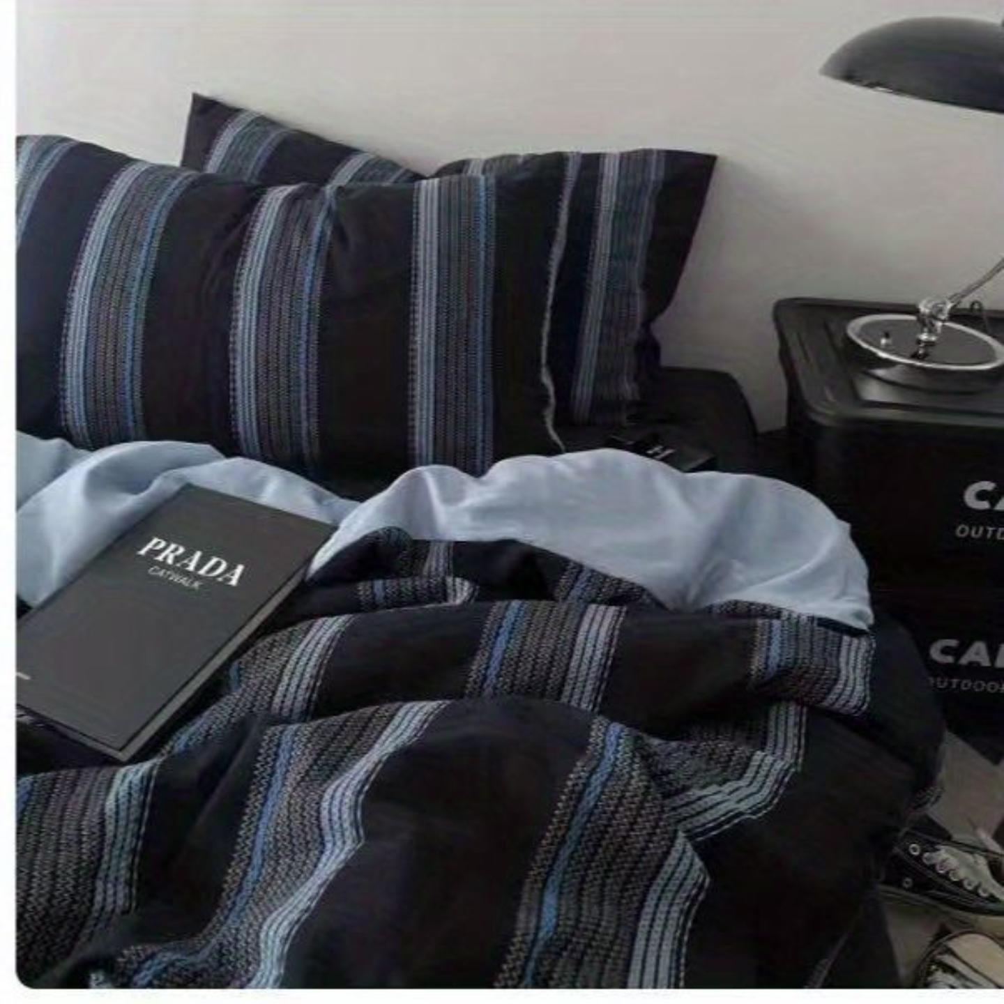 高级感简约复古条纹床单