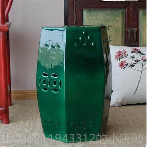 高档景德镇新式 陶瓷鼓凳棱坐凳形方凉墩 客厅书房沙发中边几古典