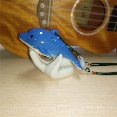 高档TNG陶笛6孔中音AC儿童入卡通可爱海乐豚笛学生初学自学门陶简