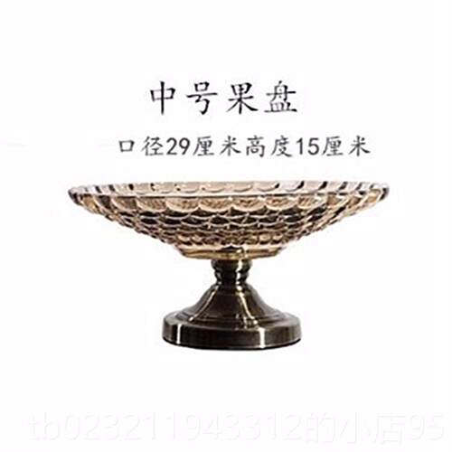 高档水晶玻璃高脚果盘kt复用高档轻奢水果盘家客厅v美式大欧古式
