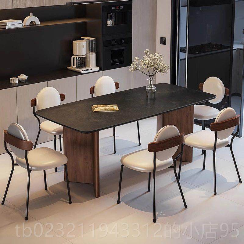 高档那年1班0实木岩板餐家桌组合小户椅型用225新款意式轻奢现代