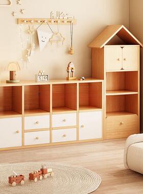 儿书架落地置物架客靠童墙厅一体柜柜ITJ子幼儿绘本储园物格子柜