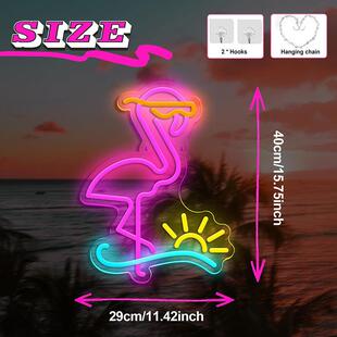 ED背霓虹灯L牌火烈鸟造型饰装 ILV灯牌房间客厅卧室景氛围灯