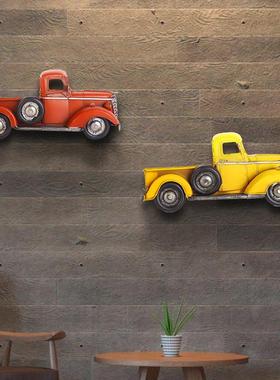 古董老爷卡车壁挂道具圣诞半面模型铁艺装摆饰工艺品件摆设家居饰