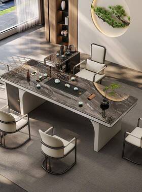 大RGI板台干泡湿一体泡意式简约办公用客茶厅阳台家岩板茶桌