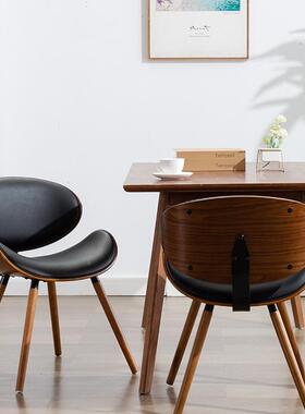 约化简艺欧式极简餐椅家用实木轻奢餐桌凳子现代简椅妆椅PTW贝壳