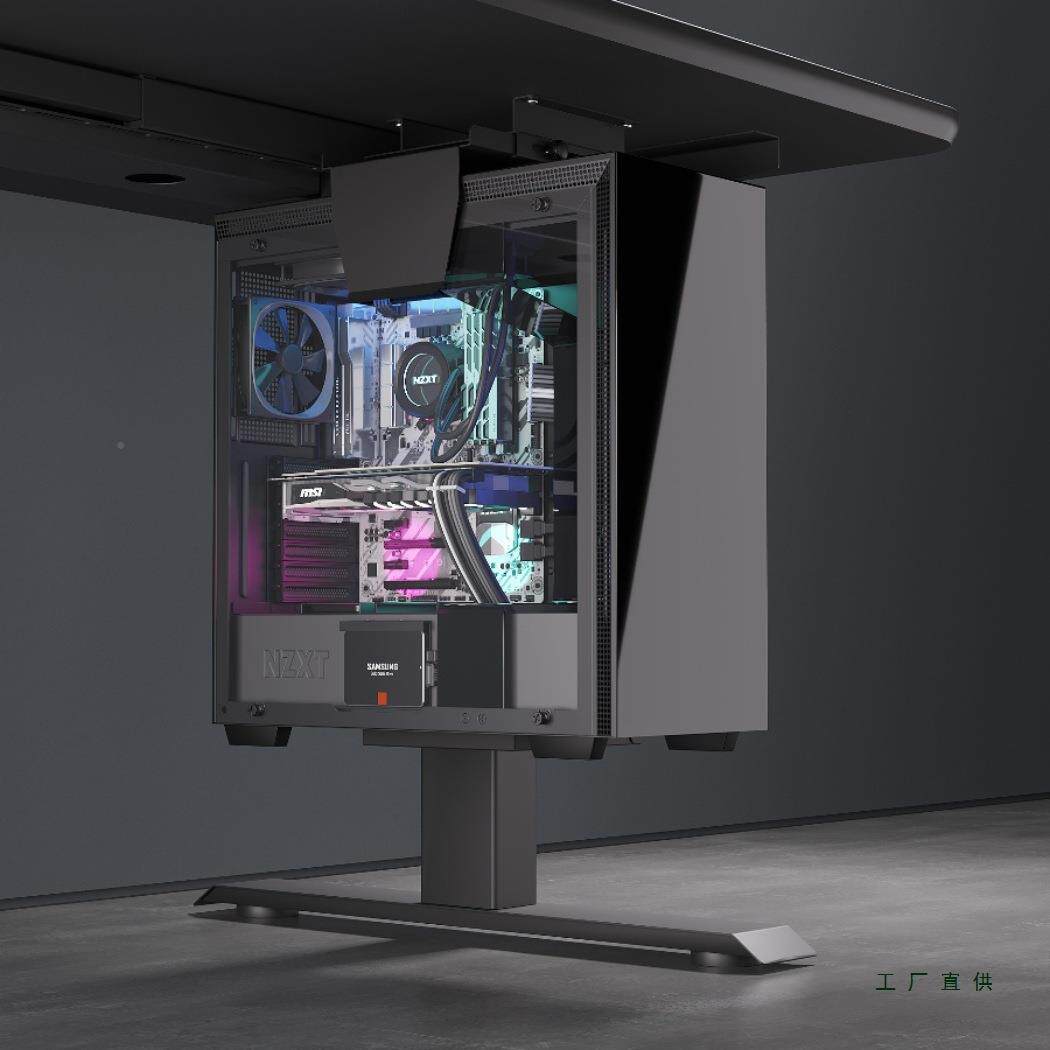 主机免托架升FOA降桌脑打孔电机箱挂架悬挂式小主机中电脑挂架