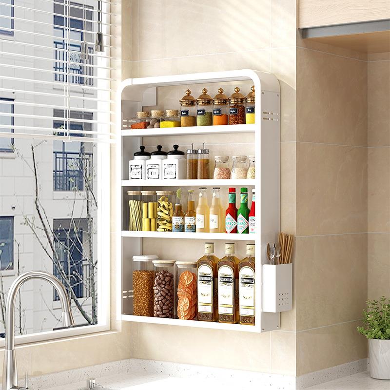 厨房置用物可架调节调料架壁挂免打孔墙多层收纳ltao1023架储物上