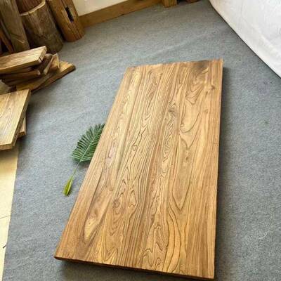 老台榆木桌面板吧实IBF木窗台板木质楼踏板板电脑桌板风化纹理梯