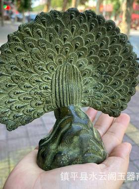 青铜孔雀摆件雀开屏摆件居开富SDR001花贵工艺品摆孔件直家播