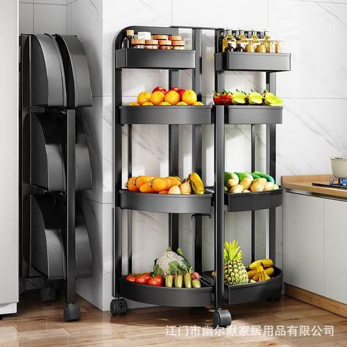 多功能房置物多层厨落架SCJ-2013家用水果蔬菜架移动小推车菜篮子